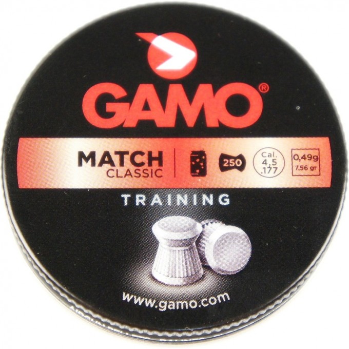 Пули пневматические GAMO Match 4,5мм (250шт) 100шт 6320024-MP Пули пневматические GAMO Match 4,5мм (250шт) 100шт 6320024-MP