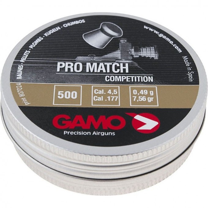 Пули пневматические GAMO Pro-match 4,5мм (500шт) 100шт 6321834-MP Пули пневматические GAMO Pro-match 4,5мм (500шт) 100шт 6321834-MP
